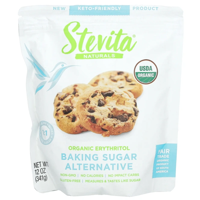 Stevita Naturals, заменитель пекарского сахара, органический эритритол, 341 г (12 унций)