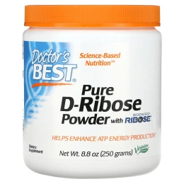 Doctor's Best, Чистая D-рибоза в порошке - биоэнергетическая рибоза, 250 г