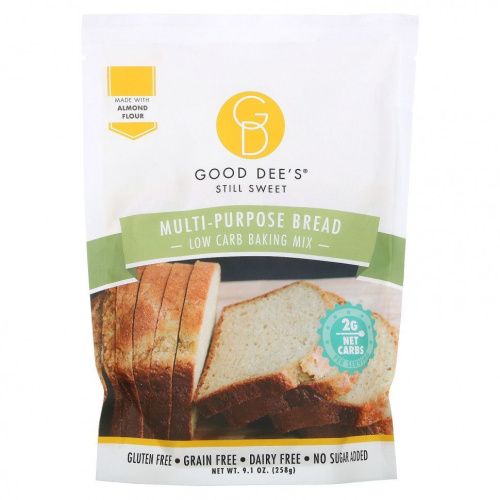 Good Dee's, Низкоуглеводная смесь для выпечки, универсальный хлеб, 258 г (9,1 унции)