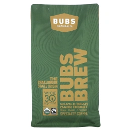 BUBS Naturals, Bubs Brew, Challenger Single Origin, цельные бобы, темная обжарка, 340 г (12 унций)