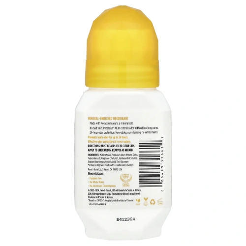 Crystal Body Deodorant, Натуральный шариковый дезодорант, ромашка & зеленый чай, 2,25 ж. унц. (66 мл)
