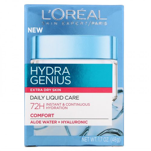 L'Oreal, Аква-флюид для лица Hydra Genius «Комфорт», для очень сухой кожи, 48 г