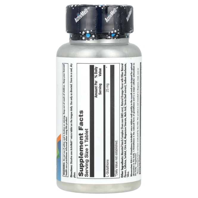 KAL, L-глутатион, ActivMelt, апельсин, 25 мг, 90 микротаблеток