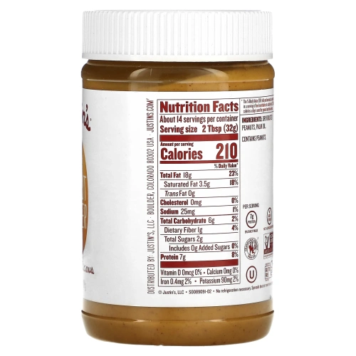 Justin's Nut Butter, Классическое арахисовое масло, 16 унций (454 г)