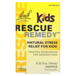 Bach Original Flower Remedies Kids Rescue Remedy, естественное снятие стресса для детей, формула без спирта