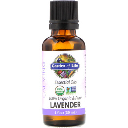 Garden of Life, 100% Organic & Pure, Essential Oils, Calming, Lavender, 1 fl oz (30 ml)