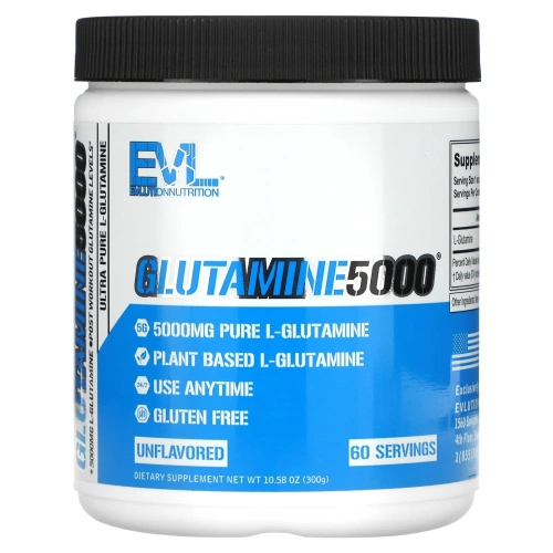 EVLution Nutrition, Glutamine5000, 5000 mg, Unflavored, 10.6 oz (300 g)