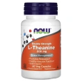 Now Foods, L-теанин, двойная сила, 200 мг, 60 капсул в растительной оболочке