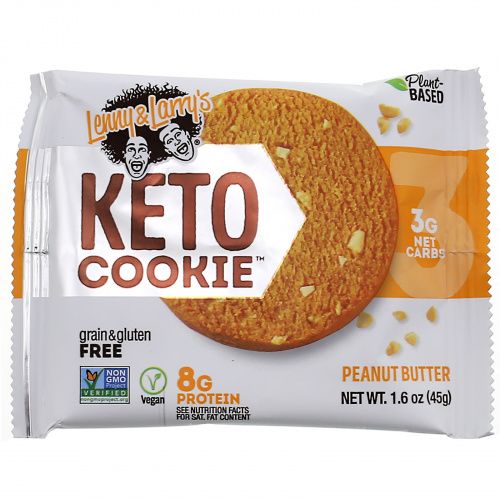 Lenny & Larry's, KETO COOKIE, Peanut Butter, 12 Cookies, 1.6 oz (45 g) Each