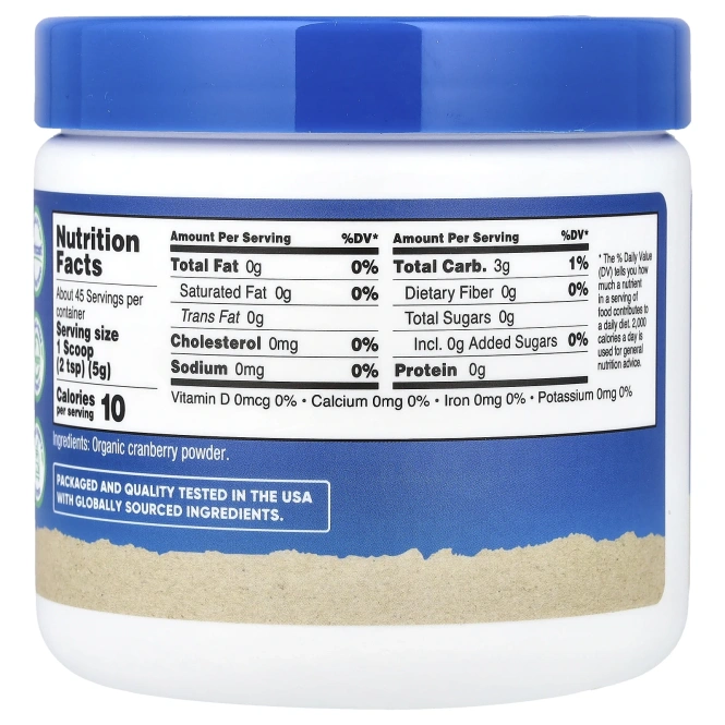 Nutricost, органическая клюква, без добавок, 227 г (8,1 унции)