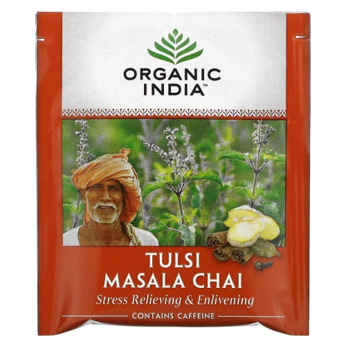 Organic India, Чай тулси, масала чай, 18 чайных пакетиков, 1.33 унции (37.8 г)