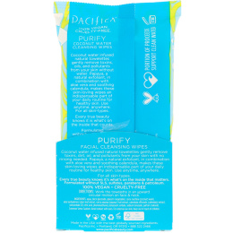 Pacifica, Purify Facial Cleansing Wipes, All Skin Types, 30 Pre-Moistened Natural Towelettes
