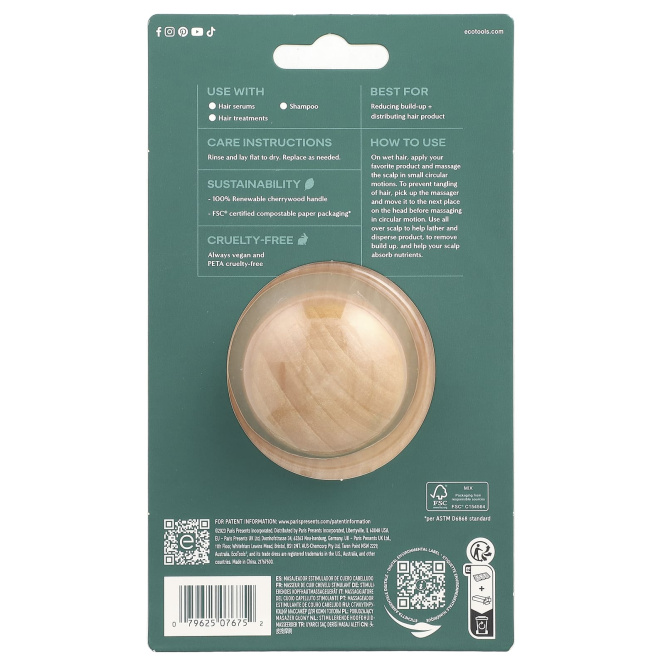 EcoTools, Стимулирующий массажер для кожи головы, 1 шт.