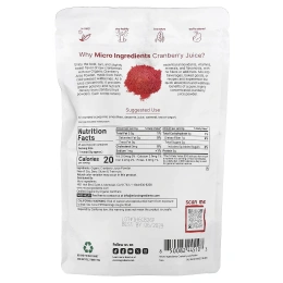 Micro Ingredients, порошок из органического клюквенного сока, 227 г (8 унций)