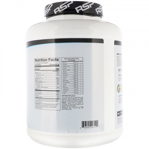 RSP Nutrition, Сывороточный протеин в виде порошка, ваниль 4,6 фунта (2,09 кг)