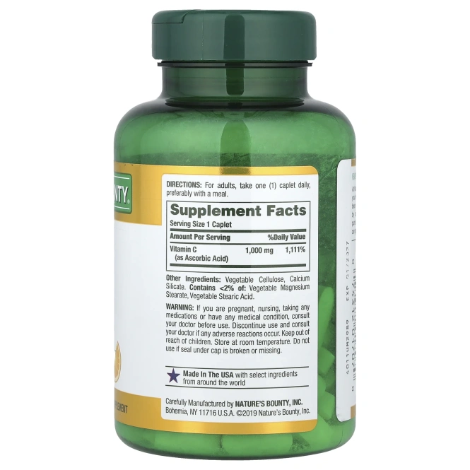 Nature's Bounty, Витамин C, 1000 мг, 100 капсуловидных таблеток