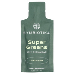 Cymbiotika, Super Greens, с хлорофиллом, цитрусовым и лаймом, 30 пакетиков (15 мл) каждый
