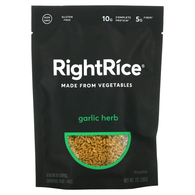 Rightrice, Сделано из овощей, чеснок и травы, 198 г (7 унций)
