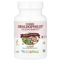 Maxi Health, KiddieMax® Yummie Oraldophilus ™, натуральные тропические фрукты, 50 жевательных таблеток