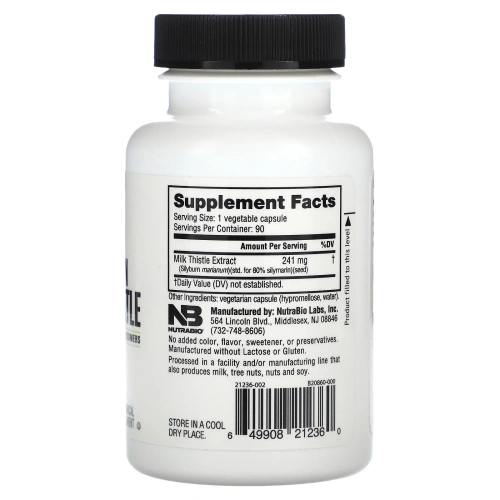 NutraBio, Расторопша, 90 капсул