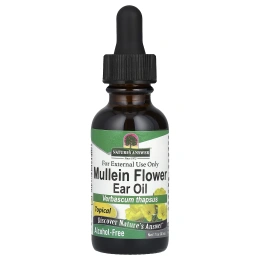 Nature's Answer, Цветы коровяка, масло для ушей, без спирта, 1 жидкая унция (30 мл)