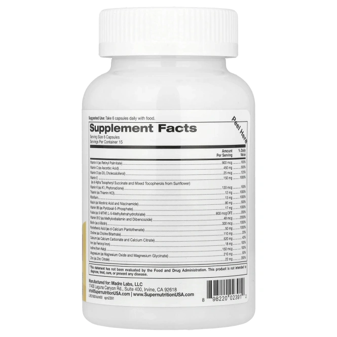 Super Nutrition, Супериммунный мультивитаминный комплекс с суперадаптогенами, зелень, специи и антиоксиданты, 90 растительных капсул