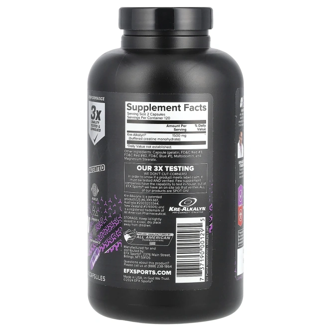 EFX Sports, Kre-Alkalyn EFX, 240 капсул
