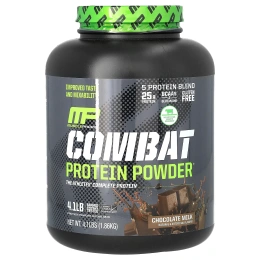 MusclePharm, Белковый порошок Combat, шоколадное молоко, 4 фунта (1814 г)