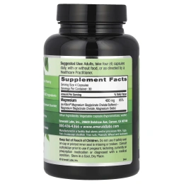Emerald Laboratories, Чистый магний Albion, 400 мг, 120 растительных капсул