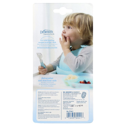 Dr. Brown's, Набор ложек и вилок с мягкой ручкой, для детей старше 12 месяцев, бирюзовый, набор из 2 предметов