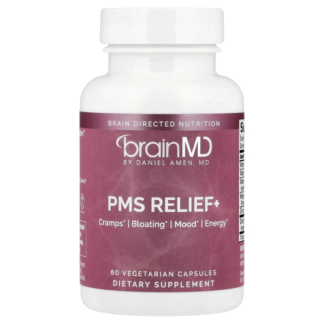BrainMD, PMS Relief +, 60 вегетарианских капсул