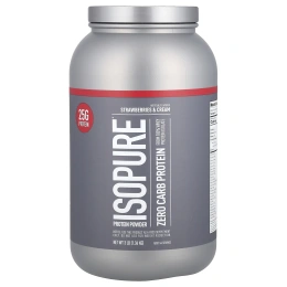 Nature's Best, IsoPure, Протеиновый порошок, не содержит углеводов, клубника со сливками, 3 фунта (1.36г)
