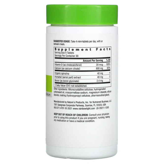Rainbow Light, Мини-таблетки кальция цитрата, 120 мини-таблеток