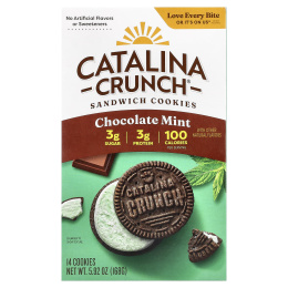 Catalina Crunch, печенье-сэндвич, со вкусом шоколада и мяты, 14 шт., 168 г (5,92 унции)