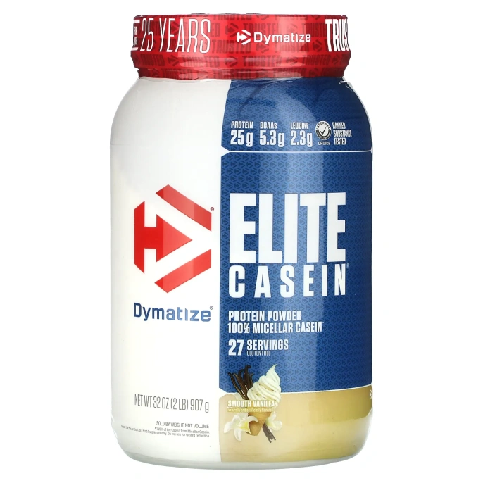 Dymatize Nutrition, Элитный казеиновый протеин Гладкая ваниль 2 фунта
