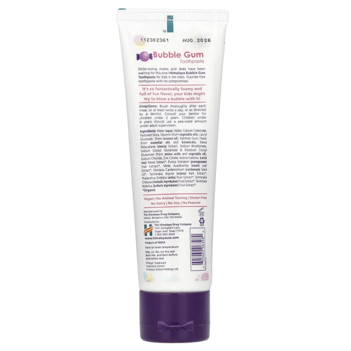 Himalaya, Botanique, Kids Toothpaste, Bubble Gum, 4.0 oz (113 ml)