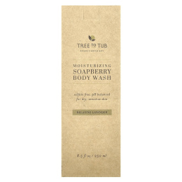 Tree To Tub, увлажняющий гель-мыло для душа с мыльным деревом, без сульфатов, сбалансированный уровень pH, для сухой и чувствительной кожи, лаванда, 250 мл (8,5 жидк. унции)
