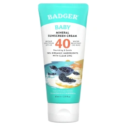 Badger, минеральный солнцезащитный крем для детей, SPF 40, ромашка и календула, 87 мл (2,9 жидк. унции)