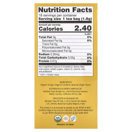 VAHDAM India, Infusions, травяной чай, куркума и имбирь, без кофеина, 18 пакетиков для заваривания, 32,4 г (1,14 унции)