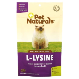 Pet Naturals of Vermont, L-лизин для кошек, куриная печенка, 60 жевательных пастилок, 3,74 унц. (90 г)