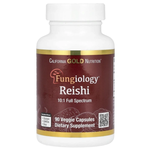 California Gold Nutrition, рейши (Ganoderma lucidum), полный спектр действия, сертифицированный органический продукт, 90 растительных капсул