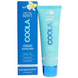 COOLA Organic Suncare Collection, Классический Фейс Спорт, классический солнцезащитный крем, белый чай, фактор защиты от солнца SPF 50, 1,7 жидк. унц. (50 мл)