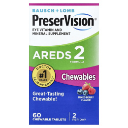 PreserVision, AREDS 2 Formula, ягодное ассорти, 60 жевательных таблеток