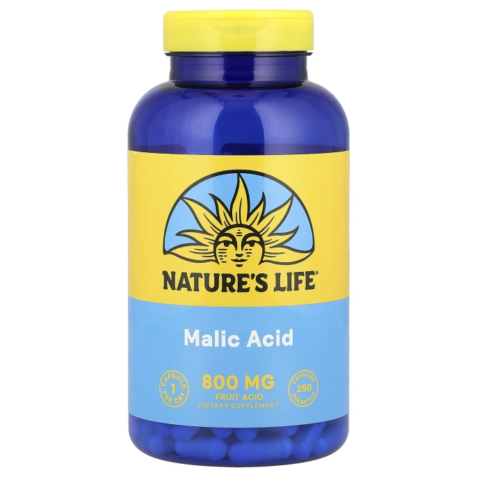 Nature's Life, Яблочная кислота, 250 капсул на растительной основе