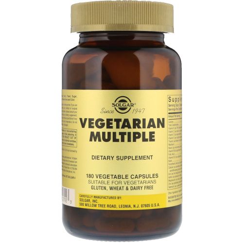 Solgar, Vegetarian Multiple, 180 растительных капсул