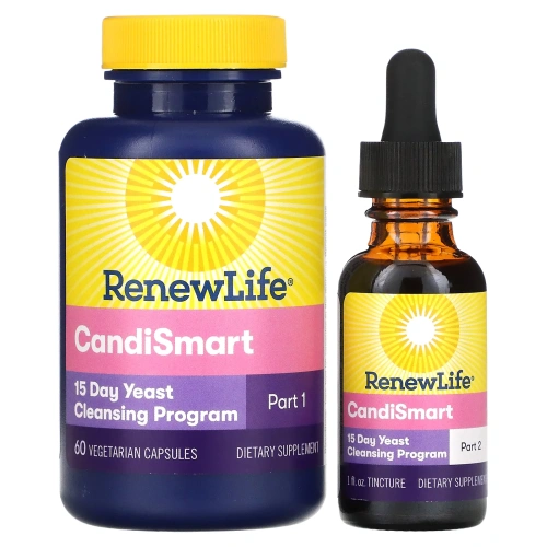 Renew Life, Целевая, Candi Smart, очищающая дрожжевая формула, 15-дневная программа, 2-компонентная программа