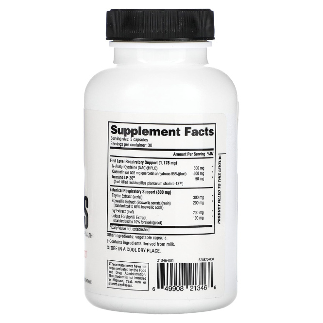 NutraBio, Легкие`` 90 капсул