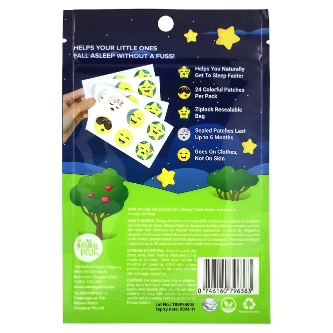 NATPAT, Sleepy Patch, Sleep Promoting Stickers, Kids 2+, 24 Pacthes