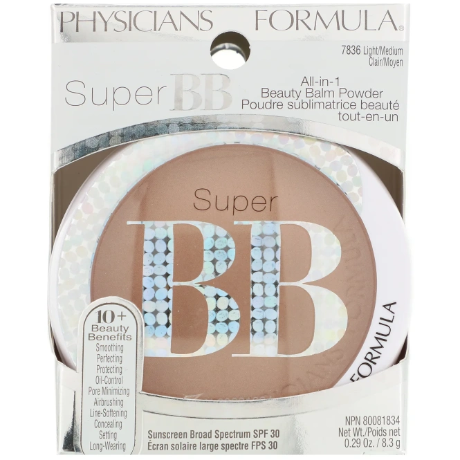 Physicians Formula, Super BB, пудра «все в одном», светлый/средний тон, 0,29 унции (8,3 г)