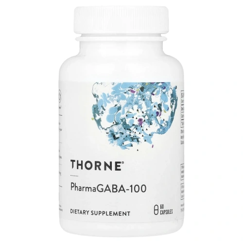 Thorne Research, PharmaGABA-100, 60 вегетарианских капсул